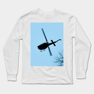 A Bell UH-1 Huey Iroquois flying low over trees Long Sleeve T-Shirt